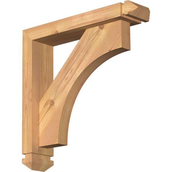 Ekena Millwork Westlake Arts and Crafts Smooth Bracket w/ Offset Brace, Western Red Cedar, 3 1/2"W x 16"D x 16"H BKT0402X16X16WTL03SWR - main